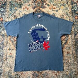Vintage Labatt Blue Light Cottage Country Beer T-shirt Size XL